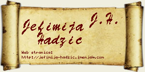 Jefimija Hadžić vizit kartica